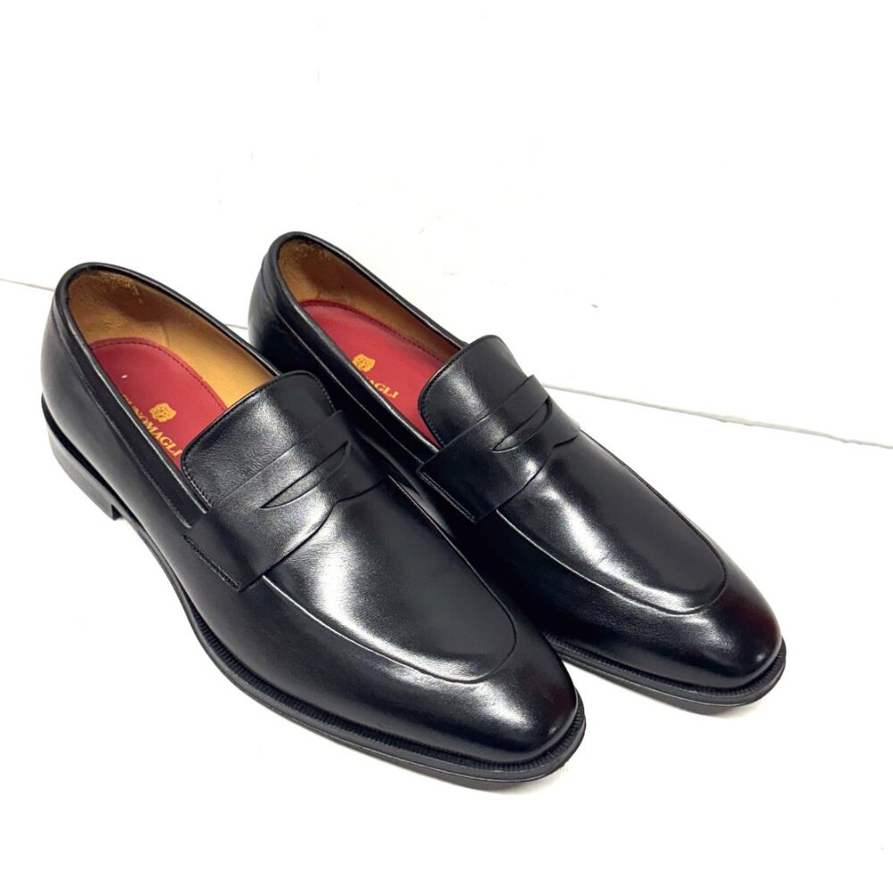 BRUNO MAGLI MEN'S MAIOCO PENNY LEATHER SLIP ON LOAFER SHOES BLACK SIZE 11.5 W - Picture 3 of 6